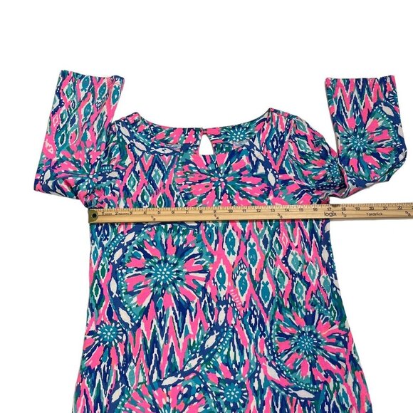 Lilly Pulitzer Shake it Up 3/4 Sleeve Bay Pink and Blue Dress Size Small - Picture 7 of 9